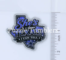 Load image into Gallery viewer, Acrylic Flat Back: She's From Texas I Can Tell with Blue Star