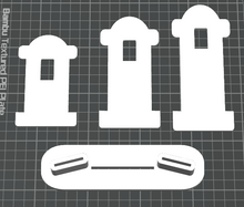 Load image into Gallery viewer, DIGITAL (3MF File): Paperclip AND Badge Reel Display Stand Trio (Small, Medium, Large)