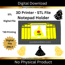 Load image into Gallery viewer, DIGITAL (3MF File): Princess Book Themed Sticky Note Holder