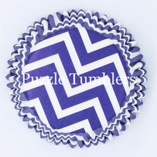 Load image into Gallery viewer, Purple Chevron Cupcake Sleeves