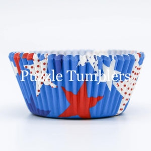 Red White and Blue Stars Cupcake Sleeves