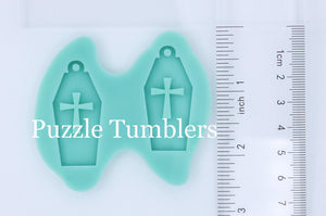 CUSTOM MOLD:  Coffin with a Cross Earring Mold *May have a 14 Day Shipping Delay (S18)