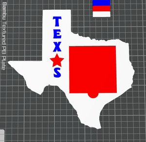 DIGITAL (STL & 3MF Files): Texas Shaped Sticky Note Holder