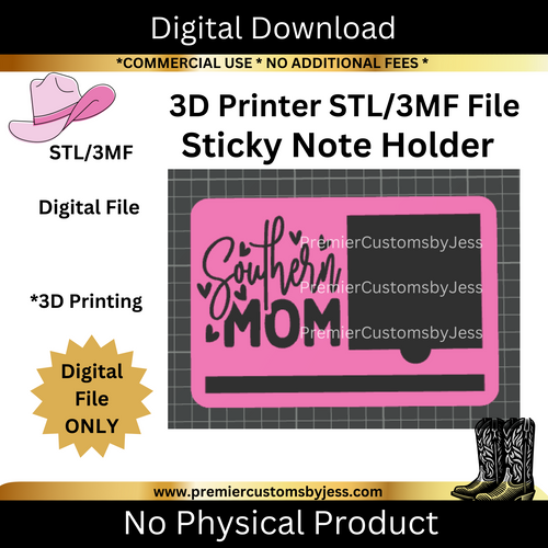 DIGITAL (STL & 3MF Files): Southern Mom - Themed Sticky Note Holder