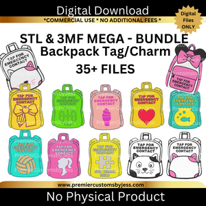 MEGA BUNDLE DIGITAL STL/3MF Files to 3D print Backpack (NFC Chip NOT Included)