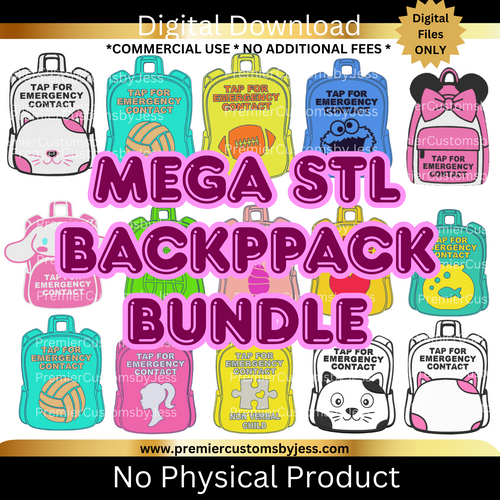 MEGA BUNDLE DIGITAL STL/3MF Files to 3D print Backpack (NFC Chip NOT Included)