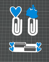 Load image into Gallery viewer, DIGITAL (3MF File): Princess &amp; Heart Themed PaperClips (2 Styles) &amp; Holder