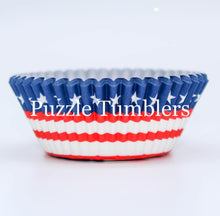 Load image into Gallery viewer, Red White and Blue Flag Cupcake Sleeves