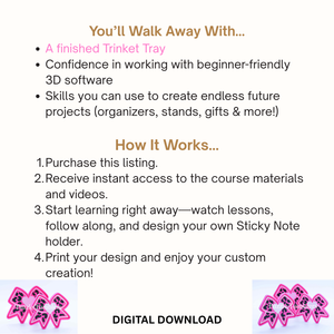 ✨ Beginner 3D Printing Course | Design & Create a Trinket Tray | Step-by-Step Online Class