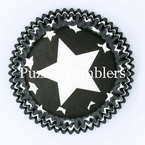 Black with White Stars Cupcake Sleeves