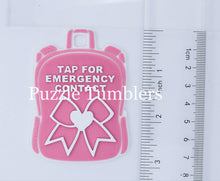 Load image into Gallery viewer, DIGITAL (STL &amp; 3MF Files): Cute Bow Backpack Tag - NFC Sticker NOT Included
