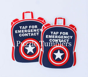 CAPTAIN Character: Emergency Contact Backpack Tag with NFC Chip – 3D Printed Safety Tag (Will Ship in 5-12 days)