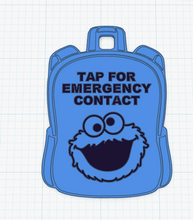 Load image into Gallery viewer, Character: Emergency Contact Backpack Tag with NFC Chip – 3D Printed Safety Tag (Will ship in 5-12 days)