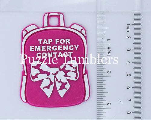 COW BOW Emergency Contact Backpack Tag with NFC Chip – 3D Printed Safety Tag (Will Ship in 5-12 days)