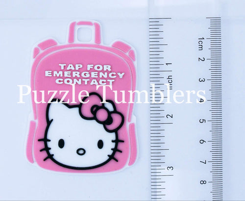 Cat Character: Emergency Contact Backpack Tag with NFC Chip – 3D Printed Safety Tag (Shipping in 5-12 days)