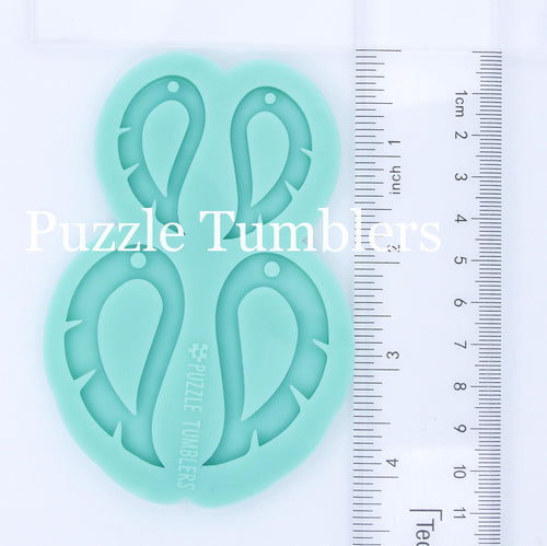 CUSTOM MOLD: Double Feather Earring Mold *May have a 14 Day Shipping Delay (D23)