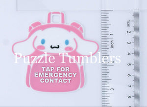 Character: Emergency Contact Backpack Tag with NFC Chip – 3D Printed Safety Tag (Will Ship in 5-12 days)