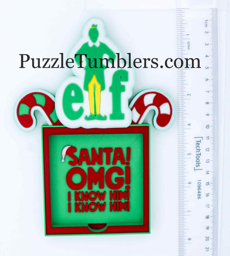3D Printed Elf with Candy Cane Sticky Note Holder (Made When Ordered - Ships in 3-10 Days)