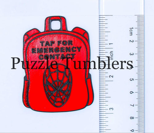 Spider Character: Emergency Contact Backpack Tag with NFC Chip – 3D Printed Safety Tag (Will ship in 5-12 days)