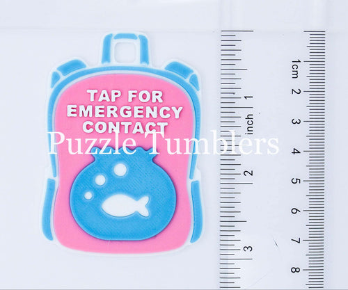 Cotton Candy Fish Bowl: Emergency Contact Backpack Tag with NFC Chip – 3D Printed Safety Tag (Will Ship in 5-12 days)