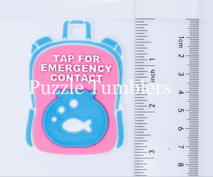 Cotton Candy Fish Bowl: Emergency Contact Backpack Tag with NFC Chip – 3D Printed Safety Tag (Will Ship in 5-12 days)