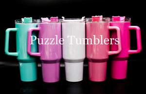 40oz Sublimation Pastel Tumbler with Colored Handle (WITHOUT SILVER RIM)