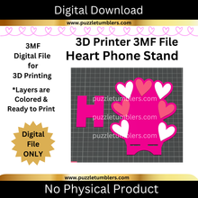 Load image into Gallery viewer, DIGITAL (3MF File): Heart Themed Phone Stand Holder