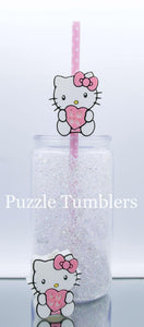 3D Printed Cute Cat (body) Straw Topper - 40oz Straw = 10mm