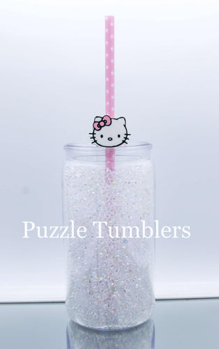 3D Printed Cute Cat Straw Topper - 40oz Straw = 10mm