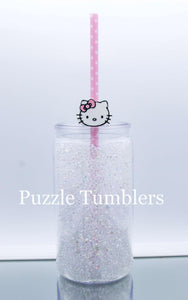 3D Printed Cute Cat Straw Topper - 40oz Straw = 10mm