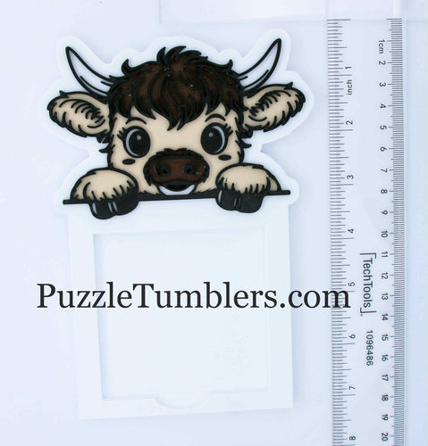 3D Printed Highland Cow Sticky Note Holder (Made When Ordered - Ships in 3-10 Days)
