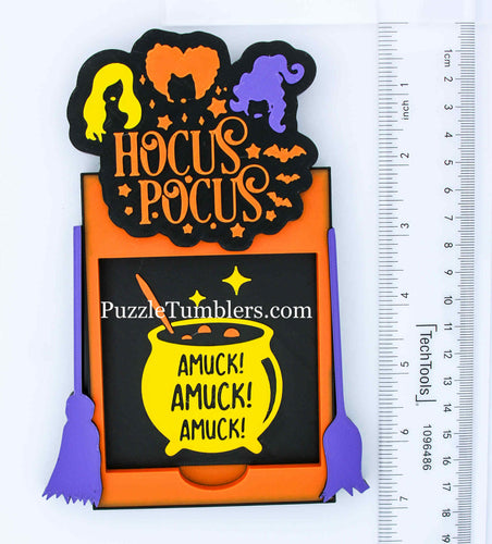 3D Printed 3 Witches with Broom & Cauldron Sticky Note Holder (Made When Ordered - Ships in 3-10 Days)