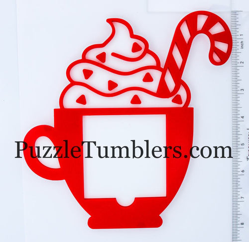 3D Printed Hot Chocolate with Candy Cane Sticky Note Holder (Made When Ordered - Ships in 3-10 Days)