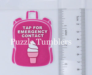Twist Ice Cream Cone: Emergency Contact Backpack Tag with NFC Chip – 3D Printed Safety Tag (Will Ship in 5-12 days)