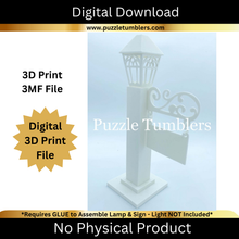 Load image into Gallery viewer, DIGITAL (3MF File): 3D Printed Vintage Street Lamp 3MF File | Decorative Holiday Lantern | Standing Light Post Digital Download