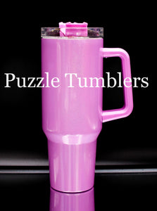 40oz Sublimation Pastel Tumbler with Colored Handle (WITHOUT SILVER RIM)