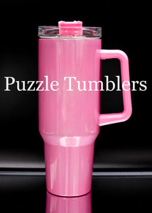 40oz Sublimation Pastel Tumbler with Colored Handle (WITHOUT SILVER RIM)