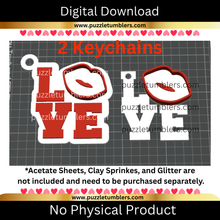 Load image into Gallery viewer, DIGITAL (3MF File): Valentine LOVE Shaker Keychains (2 Styles Included)