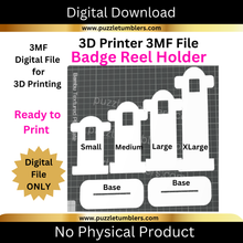 Load image into Gallery viewer, DIGITAL (3MF File): Badge Reel Display Stand (Small, Medium, Large, XLarge)