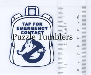 Character: Emergency Contact Backpack Tag with NFC Chip – 3D Printed Safety Tag (Will Ship in 5-12 days)