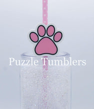 Load image into Gallery viewer, 3D Printed Paw Print Straw Topper - 40oz Straw = 10mm
