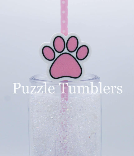 3D Printed Paw Print Straw Topper - 40oz Straw = 10mm