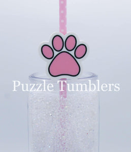 3D Printed Paw Print Straw Topper - 40oz Straw = 10mm