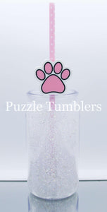 3D Printed Paw Print Straw Topper - 40oz Straw = 10mm