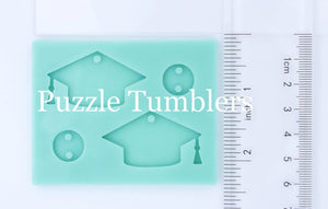 CUSTOM MOLD:  Graduation Cap Earring Mold *May have a 14 Day Shipping Delay (S14)
