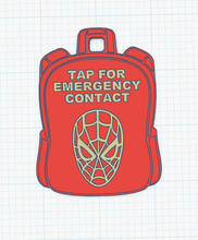 Load image into Gallery viewer, Spider Character: Emergency Contact Backpack Tag with NFC Chip – 3D Printed Safety Tag (Will ship in 5-12 days)