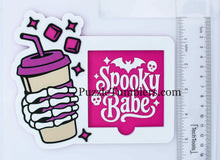 Load image into Gallery viewer, DIGITAL (STL &amp; 3MF Files): Coffee Skeleton Hand Spooky Babe Coffee  - Themed Sticky Note Holder