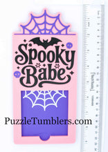 Load image into Gallery viewer, 3D Printed Spooky Babe (Spider Web, Skull and Bat) Sticky Note Holder (Made When Ordered - Ships in 3-10 Days)