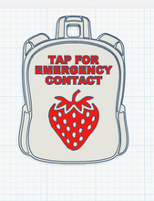 Load image into Gallery viewer, Strawberry: Emergency Contact Backpack Tag with NFC Chip – 3D Printed Safety Tag (Will ship in 5-12 days)