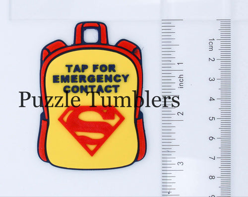 Character: Emergency Contact Backpack Tag with NFC Chip – 3D Printed Safety Tag (Will Ship in 5-12 days)